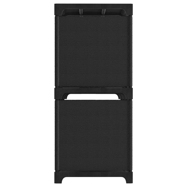 Schwarzes Präsentationsregal Francel 103x30x72,5cm (5 Würfel, Stoff)