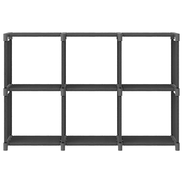 Graues Präsentationsregal Francel 103x30x72,5cm (6 Würfel, Stoff)