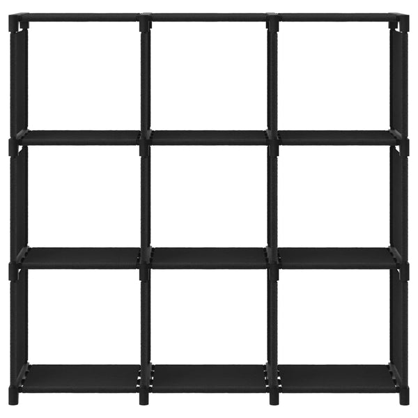 Schwarzes Würfel-Präsentationsregal Francel 103x30x107,5cm (Stoff)