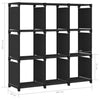 Schwarzes Würfel-Präsentationsregal Francel 103x30x107,5cm (Stoff)