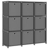 Graues Regal mit 9 Fächern + Schubladen Francel 103x30x107,5cm (Stoff)