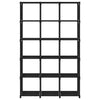 Schwarzes Präsentationsregal Francel 103x30x175,5cm (15 Fächer, Stoff)