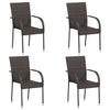 Braune stapelbare Outdoor-Stühle Vanda (4er-Set Polyrattan)