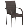 Braune stapelbare Outdoor-Stühle Vanda (4er-Set Polyrattan)