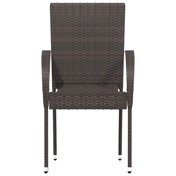 Braune stapelbare Outdoor-Stühle Vanda (4er-Set Polyrattan)