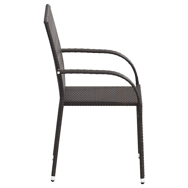 Braune stapelbare Outdoor-Stühle Vanda (4er-Set Polyrattan)