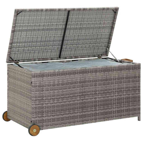 Graue Gartenaufbewahrungsbox Marsiliean 120x65x61cm (Polyrattan)