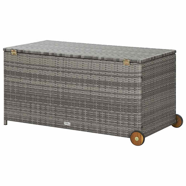 Graue Gartenaufbewahrungsbox Marsiliean 120x65x61cm (Polyrattan)