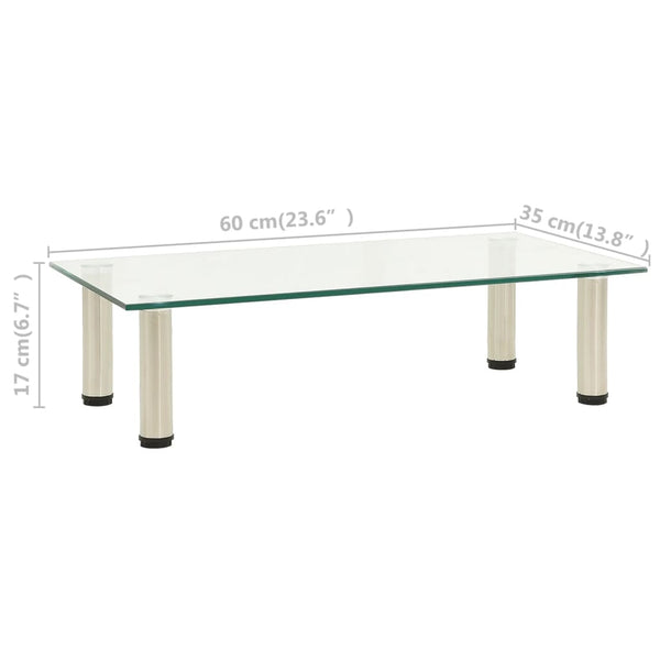 Transparenter TV-Tisch Wrabel 60x35x17cm (gehärtetes Glas)