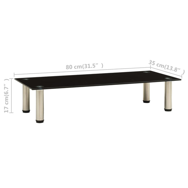 Schwarzer TV-Schrank Wrabel 80x35x17cm (gehärtetes Glas)