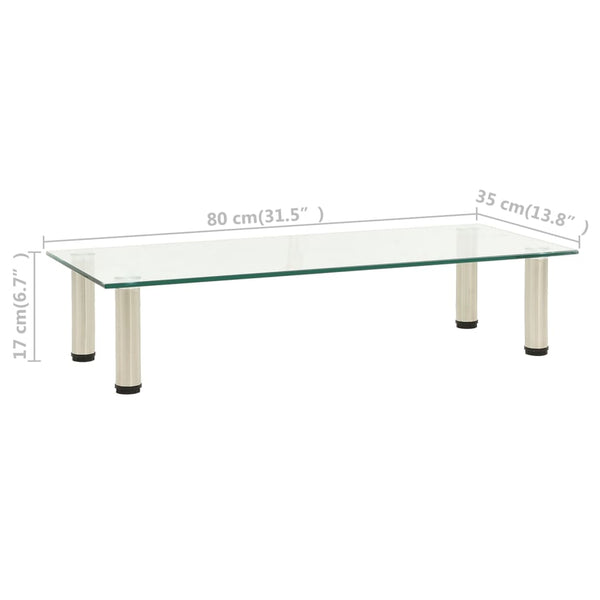 Transparentes TV-Rack Wrabel 80x35x17cm (gehärtetes Glas)