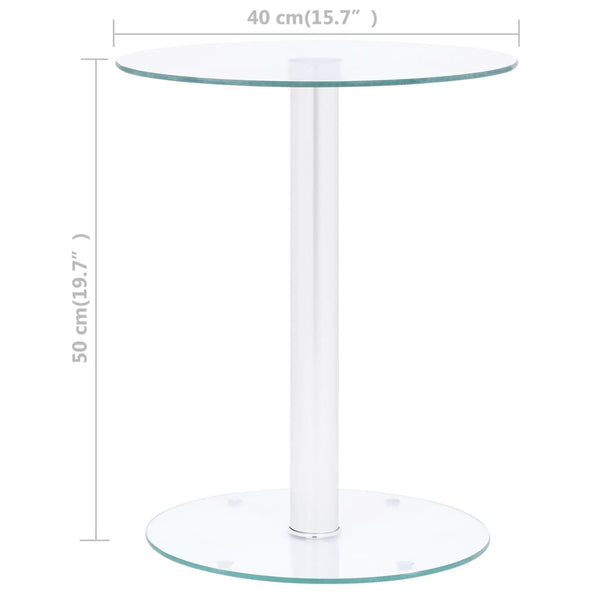 Transparenter Couchtisch Corceagu 40cm (Hartglas)