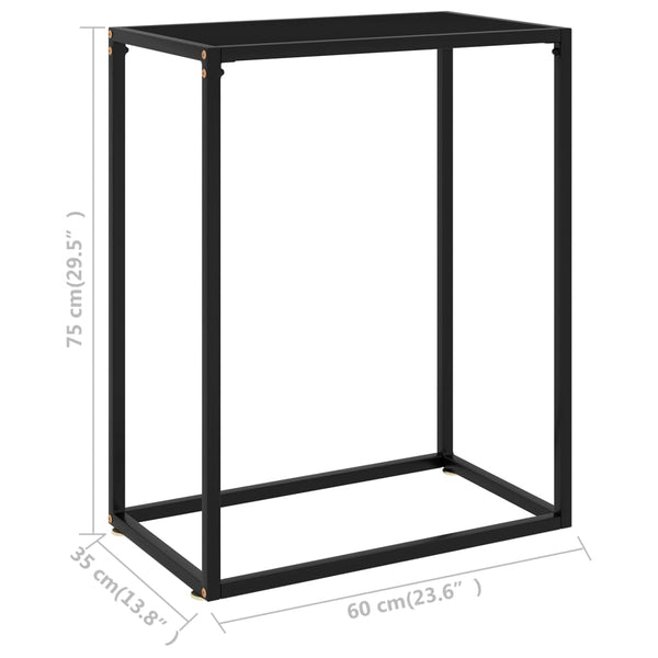 Konsolentisch Lakiss schwarz 60x35x75cm (Hartglas)