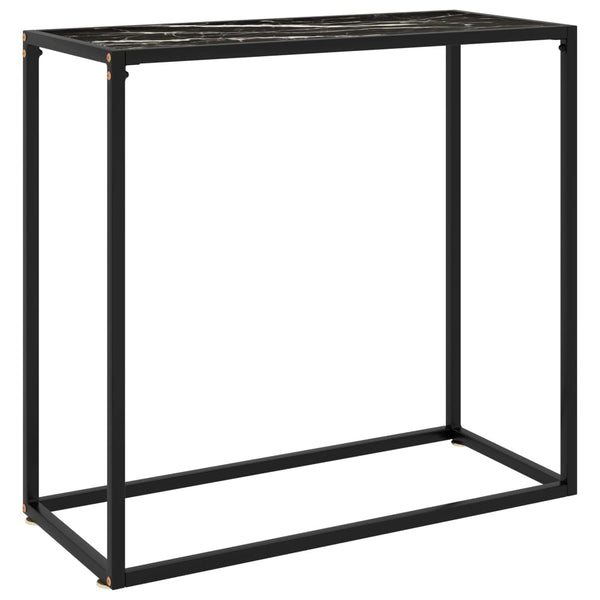Lakiss schwarzer Konsolentisch 80x35x75cm (gehärtetes Glas)