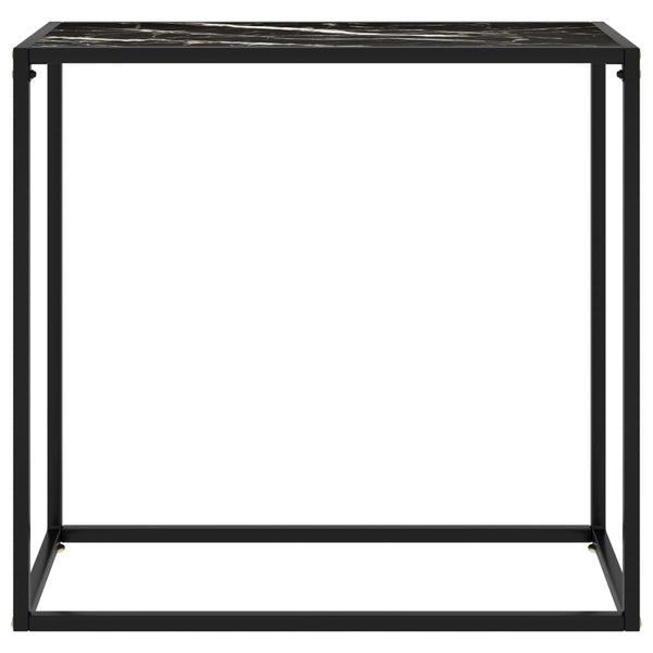 Lakiss schwarzer Konsolentisch 80x35x75cm (gehärtetes Glas)