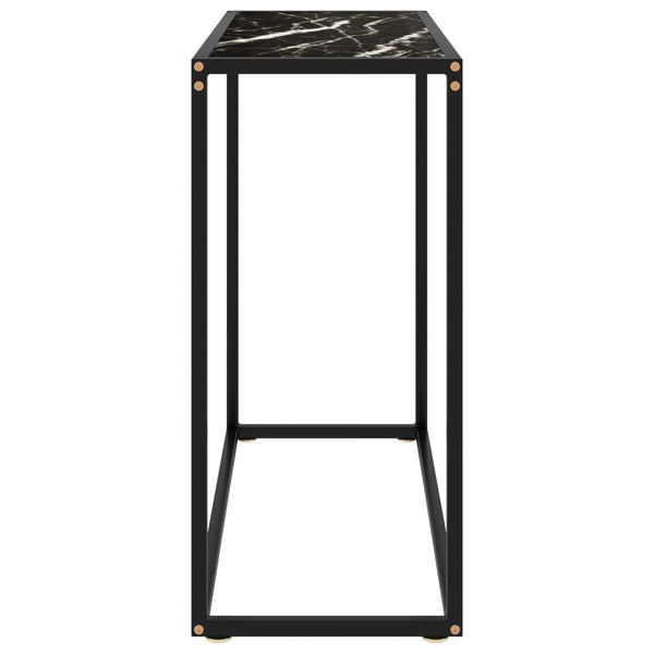 Lakiss schwarzer Konsolentisch 80x35x75cm (gehärtetes Glas)