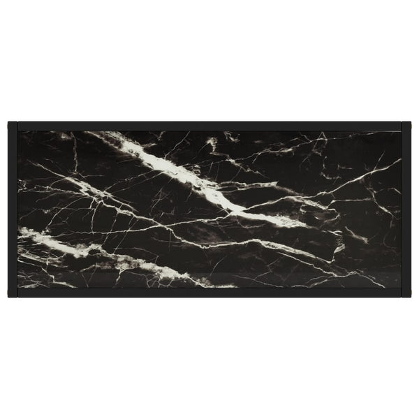 Lakiss schwarzer Konsolentisch 80x35x75cm (gehärtetes Glas)