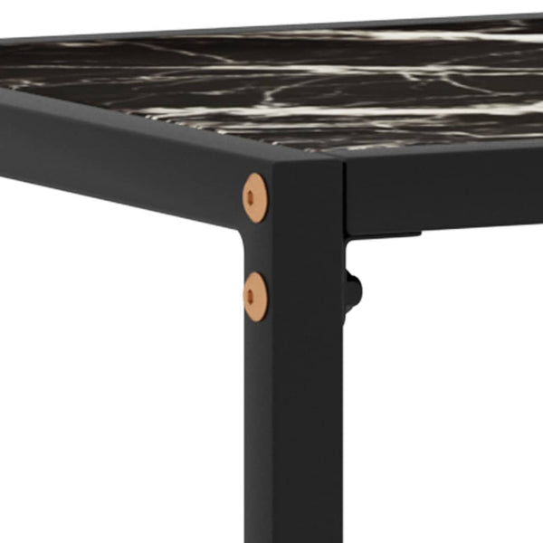 Lakiss schwarzer Konsolentisch 80x35x75cm (gehärtetes Glas)