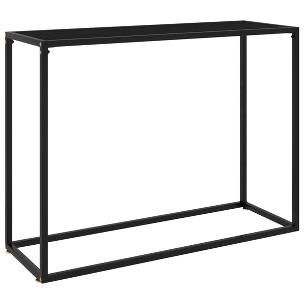 Lakiss musta konsolipöytä 100x35x75cm (karkaistu lasi)