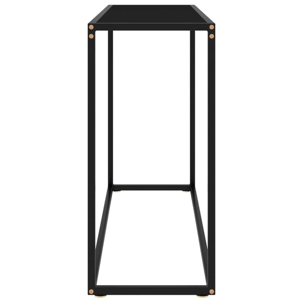 Lakiss musta konsolipöytä 100x35x75cm (karkaistu lasi)