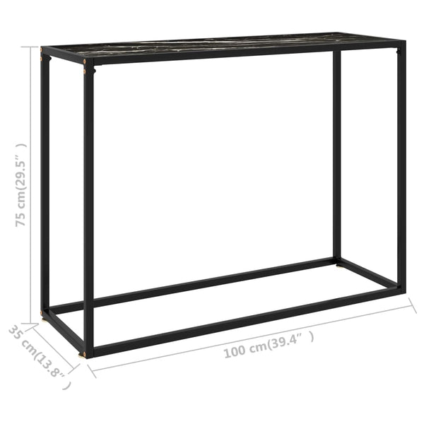 Konsolentisch Lakiss 100x35x75cm in Schwarz (Gehärtetes Glas)