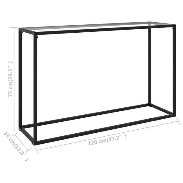 Lakiss-läpinäkyvä konsolipöytä 120x35x75cm (karkaistu lasi)
