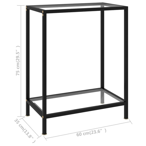 Lakis transparenter Konsolentisch 60x35x75cm (Hartglas)