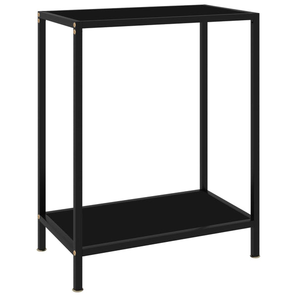 Lakiss schwarzer Konsolentisch 60x35x75cm (gehärtetes Glas)
