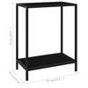 Lakiss schwarzer Konsolentisch 60x35x75cm (gehärtetes Glas)