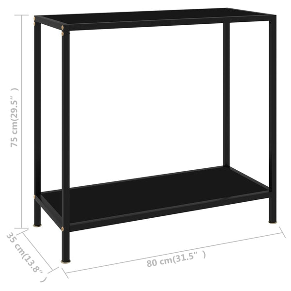 Konsolipöytä Lakiss musta 80x35x75cm (karkaistu lasi)