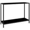 Schwarzer Konsolentisch 100x35x75cm Lakiss (gehärtetes Glas)