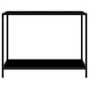 Schwarzer Konsolentisch 100x35x75cm Lakiss (gehärtetes Glas)