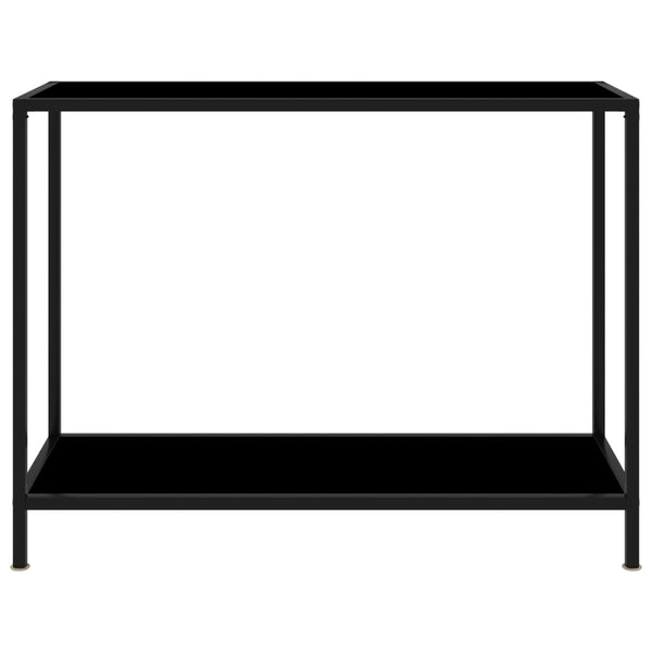 Schwarzer Konsolentisch 100x35x75cm Lakiss (gehärtetes Glas)