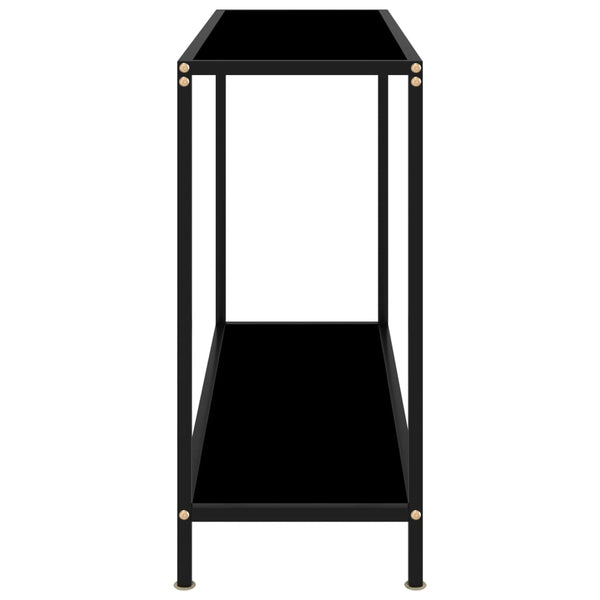 Schwarzer Konsolentisch 100x35x75cm Lakiss (gehärtetes Glas)