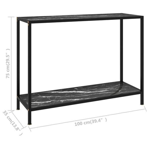 Lakiss konsolipöytä 100x35x75cm (musta, karkaistu lasi)