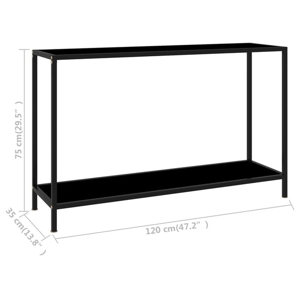 Lakiss Konsolentisch schwarz 120x35x75cm (gehärtetes Glas)