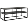 Schwarzer TV-Schrank Smaranda 100x40x40cm (mit schwarzer Marmorglasplatte)
