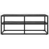 Schwarzer TV-Schrank Smaranda 100x40x40cm (mit schwarzer Marmorglasplatte)