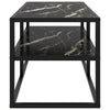 Schwarzer TV-Schrank Smaranda 100x40x40cm (mit schwarzer Marmorglasplatte)