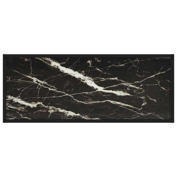 Schwarzer TV-Schrank Smaranda 100x40x40cm (mit schwarzer Marmorglasplatte)