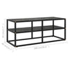 Schwarzer TV-Schrank Smaranda 100x40x40cm (mit schwarzer Marmorglasplatte)