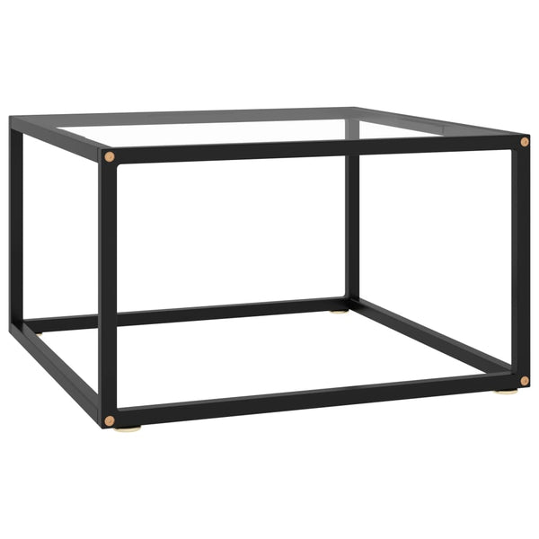 Schwarzer Couchtisch Aurora 60x60x35cm (gehärtetes Glas)