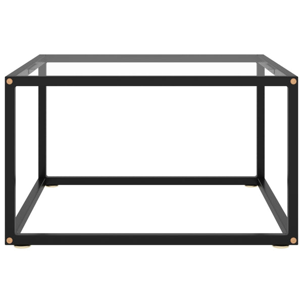 Schwarzer Couchtisch Aurora 60x60x35cm (gehärtetes Glas)