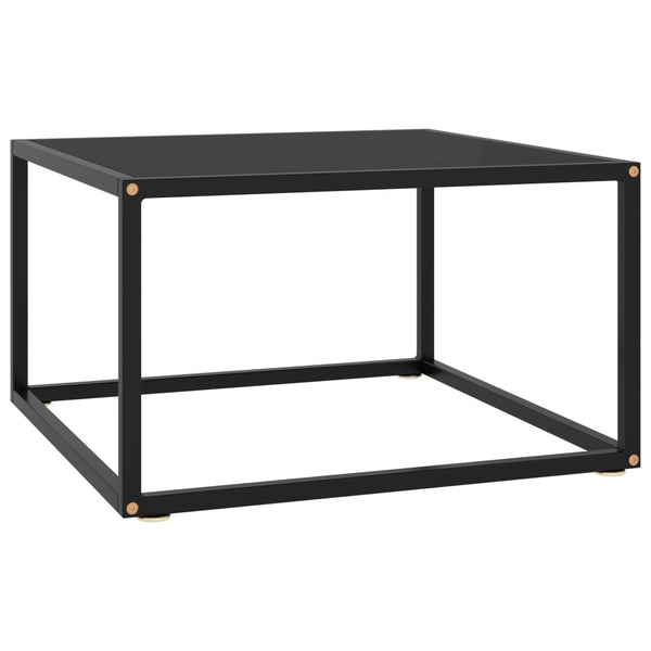 Schwarzer Couchtisch Aurora 60x60x35cm (mit schwarzer Glasplatte)