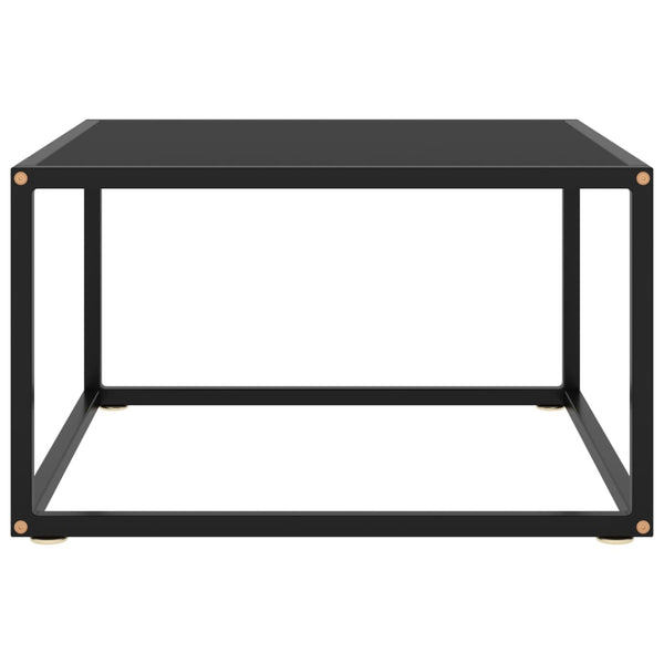 Schwarzer Couchtisch Aurora 60x60x35cm (mit schwarzer Glasplatte)