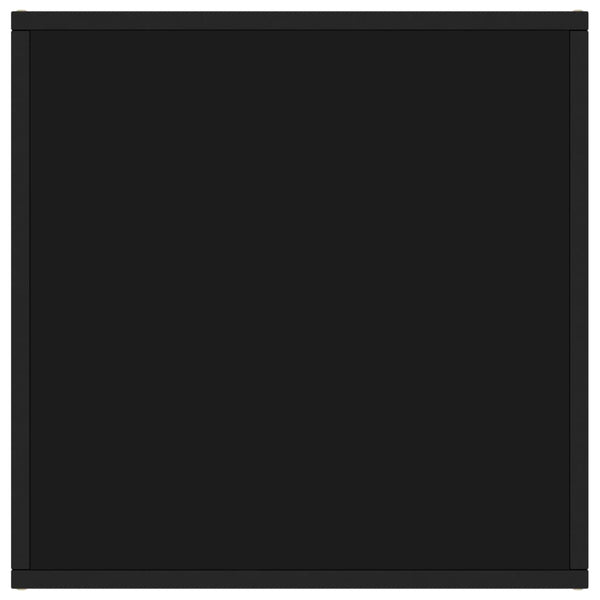 Schwarzer Couchtisch Aurora 60x60x35cm (mit schwarzer Glasplatte)