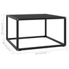 Schwarzer Couchtisch Aurora 60x60x35cm (mit schwarzer Glasplatte)