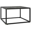Schwarzer Couchtisch Aurora 60x60x35cm (mit schwarzer Marmorglasplatte)