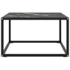 Schwarzer Couchtisch Aurora 60x60x35cm (mit schwarzer Marmorglasplatte)