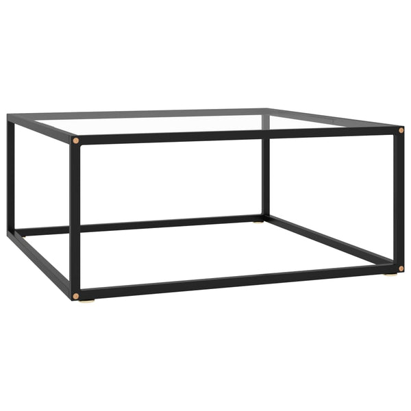 Couchtisch Aurora Schwarz 80x80x35cm (gehärtetes Glas)